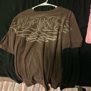 vans brand long sleeve layered brown and black thermal skater tee size mens L